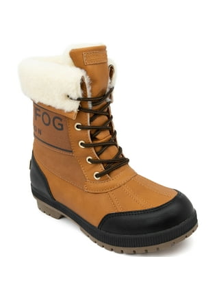 LONDON FOG Breckenridge Waterproof Mens Winter Boots - Leather Insulated Mens  Snow Boots - Grey, Black or Brown - Men Medium or Extra Wide Widths Size 7  to 15, Medium Brown Tan