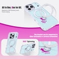 thumbnail image 2 of for iPhone 14 Ring Stand Case, Compatible with Mag-Safe, Secure Ring Holder, [Glitter Back Design] Camera Lens Protection Phone Cover for iPhone 13 Women Girls, Blue, 2 of 7