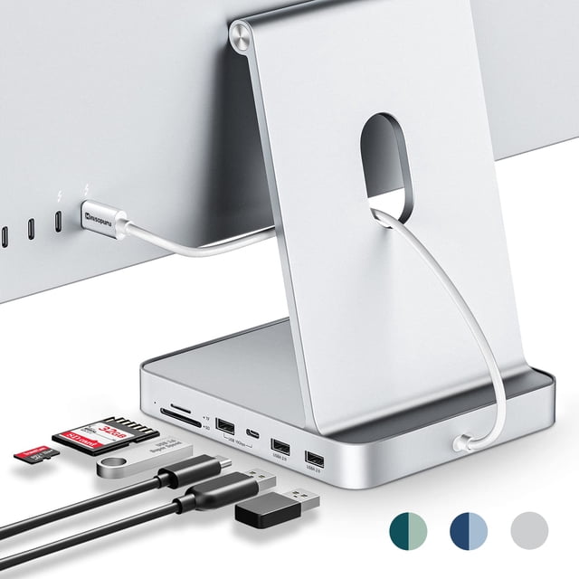 Hub USB C para iMac de 24 pulgadas 2021/2023/2024, Minisopuru Silver