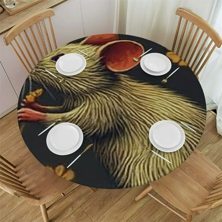 

Autua Mouse Red Nose Yellow Flower Round Tablecloth Stain-Resistant Washable Indoor Outdoor Restaurant Wedding Party Waterproof Fabric 38 -42