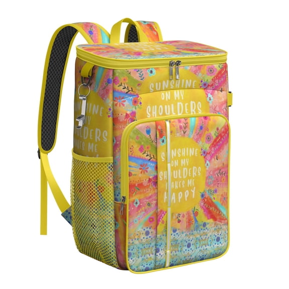 Tribal Rustic Cooler Backpack - 20L Insulated Leakproof Bag, Artistic Design for Beach