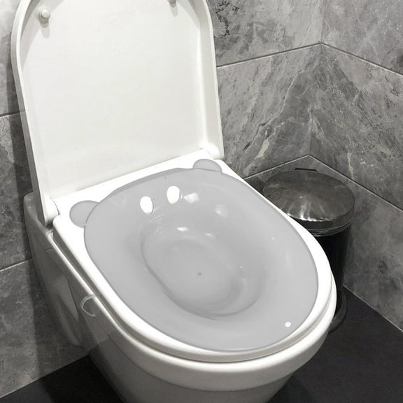 Baluue Sitz Bath Toilet PP Basin Grey For Elderly Use 1Pack