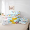 thumbnail image 5 of Feelyou Cat Kitten Animal Bedding Comforter Set 7pcs for Child, Kawaii Love Heart King Bedding Sets, Cute Cartoon Blue Reversible Bed Sheets, Breathable Home Decor, 5 of 7