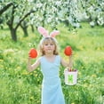 thumbnail image 4 of Decoraciones de Pascua, regalos de Pascua, adornos de Pascua, cesta de huevos de Pascua, bolsa con orejas de conejo de Pascua, cubo, bolsa de dulces para niños, bolsas de dulces Flock, 4 of 6
