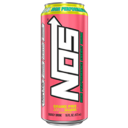 NOS High Performance Energy Drink Grand Prix Guava 16 ounce (Pack of 16)