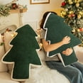 thumbnail image 4 of Christmas Tree Throw Pillows Soft Velvet Decorative Throw Pillow Green Red Brown Christmas Tree Shaped Cushion for Party Sofa Chair Living Room Home Decor 27.56x19.69x4.72inch, 4 of 7