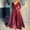 Wine, variant on Red Womens Party Dresses Extra Long Sequin V-Neck Long Sleeve Evening Gown Dresses Ladies Dresses XL