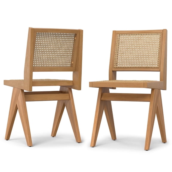 Simpli Home Regina Dining Chair (Set of 2) in Natural