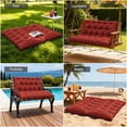 thumbnail image 6 of Pakunoda Porch Swing Cushions 40” X 40” X 5”, 2-3 Seater Bench Cushion with Backrest, Waterproof Replacement Outdoor Cushion with Tie, Terra Red, 6 of 6