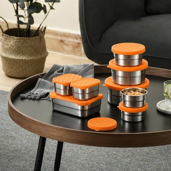 Stainless Steel Snack Containers with Lid, Leakproof Bento Box for Salad and Food Storage, 1 CountforHome Storage(Multicolor),Ccwuwei