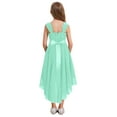 thumbnail image 2 of vastwit Junior Kids 3D Applique Bridesmaid Dress High Low Chiffon Flower Girls Wedding Ball Gown Mint Green 6, 2 of 7