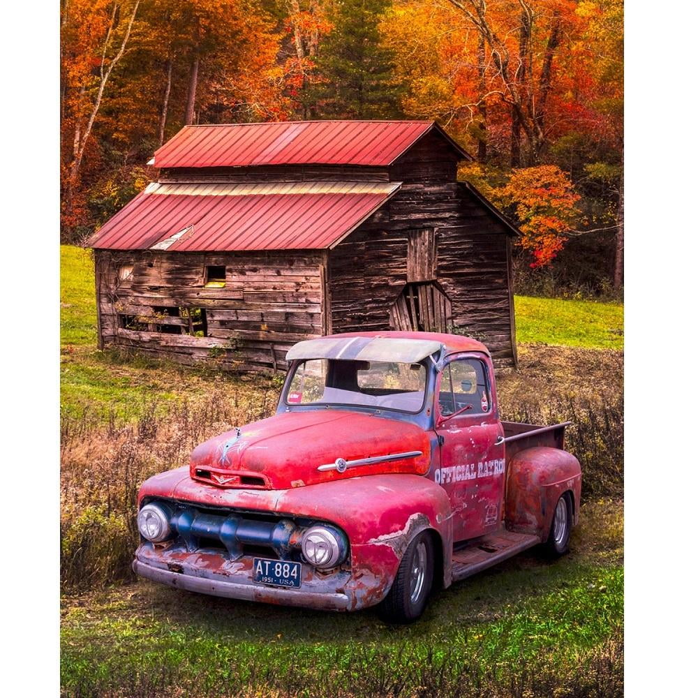 wallpapers Barn And Red Truck Fabric Panel walmart com