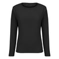 thumbnail image 4 of ZJXFGS Long Sleeve Thermal Shirt for Women Long Sleeve Shirt for Women Lightweghit Fleece Tops 2025 Crew Neck Basic T Shirts Black L, 4 of 7