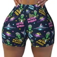 thumbnail image 2 of Gaeub Monster Pizza Print Workout Shorts for Women,Seamless Scrunch Short,Gym Yoga Running Sport Active Exercise Fitness Shorts-Medium, 2 of 8