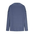 thumbnail image 5 of Sexlip Casual Loose V-neck Long Sleeve Top Striped Printed Comfortable Versatile Daily Wear Chic Top for Women Fashion Apparel Blue S, 5 of 6