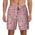 thumbnail image 3 of Uemuo Cute Love Pattern Mens Swim Trunks Quick Dry Board Shorts with Mesh Lining, Stretch Beach Shorts Quick Dry No-Chafing Board Shorts-, 3 of 9