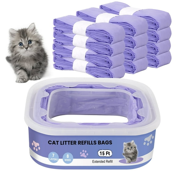 Cat Litter Refill Bags Compatible with Litter Cat Genie Standard/Plus/Style/XL  Pails Litter Bags-12Pack