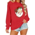 thumbnail image 4 of Cadancy Womens Christmas Top Cute Santa Claus Funny Graphic Crew Neck Sweatshirts Winter Casual Long Sleeve Party Shirts Xmas Vacation Fashion Outfits 2025, 4 of 9