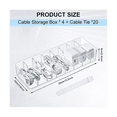 thumbnail image 2 of Caja organizadora de cables de carga transparente de 4 piezas, cable electrónico con 40 cables, 2 of 7