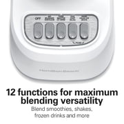 Hamilton Beach Smoothie Blender for Kitchen, 48 oz Jar for Smoothies and Shakes, White
