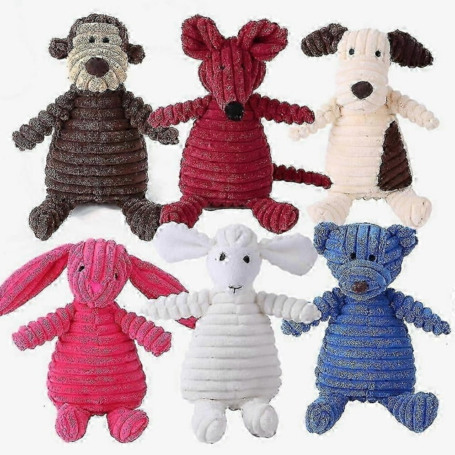 Pet Dog Plush Animal Chewing Toy Wear-resistant Squeak Cute Bear Fox Toys for Dog Puppy Teddy Interactive Toy Supplies