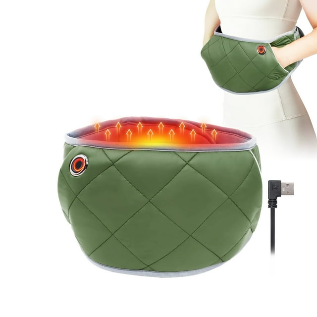Chanana USB Powered Heating Waist Belt, Heating Pad with Adjustable Length, Electric Heated Waist Belt for Period Cramps Body Joints Relax, 5 Level Temperature Control, Green