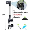 thumbnail image 2 of Portable 360° Adjustable Umbrella Clamp for Stroller, Beach Chair, Camping Seat, and Golf Cart, Universal Fit, Tool-Free Installation, Soft Pads Protect Surfaces, 2 of 5