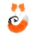 thumbnail image 2 of Cola de de imitación, diadema de usar, cómodas orejas de Clip peludas para niñas, accesorio de disfraz para adultos, Festival de Halloween Naranja Blanco Yinane orejas de  y tai, 2 of 7
