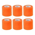 thumbnail image 1 of 2" x 177" 6 Pcs Venda Adhesiva Autoadhesiva Elástica Cinta Deportiva Naranja Brillante, 1 of 6