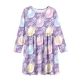 thumbnail image 3 of Robe à Manches Longues pour Filles, Robe Patineuse Évasée pour Filles, Robe Décontractée Extensible à Col Rond, pour l'École, les Récitals, les Fêtes, le Quotidien, 3 of 7