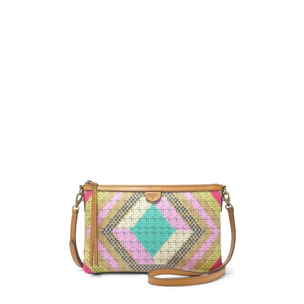 Fossil Sydney Top Zip Crossbody Bag Bright Multicolor Handbag Zb5714670