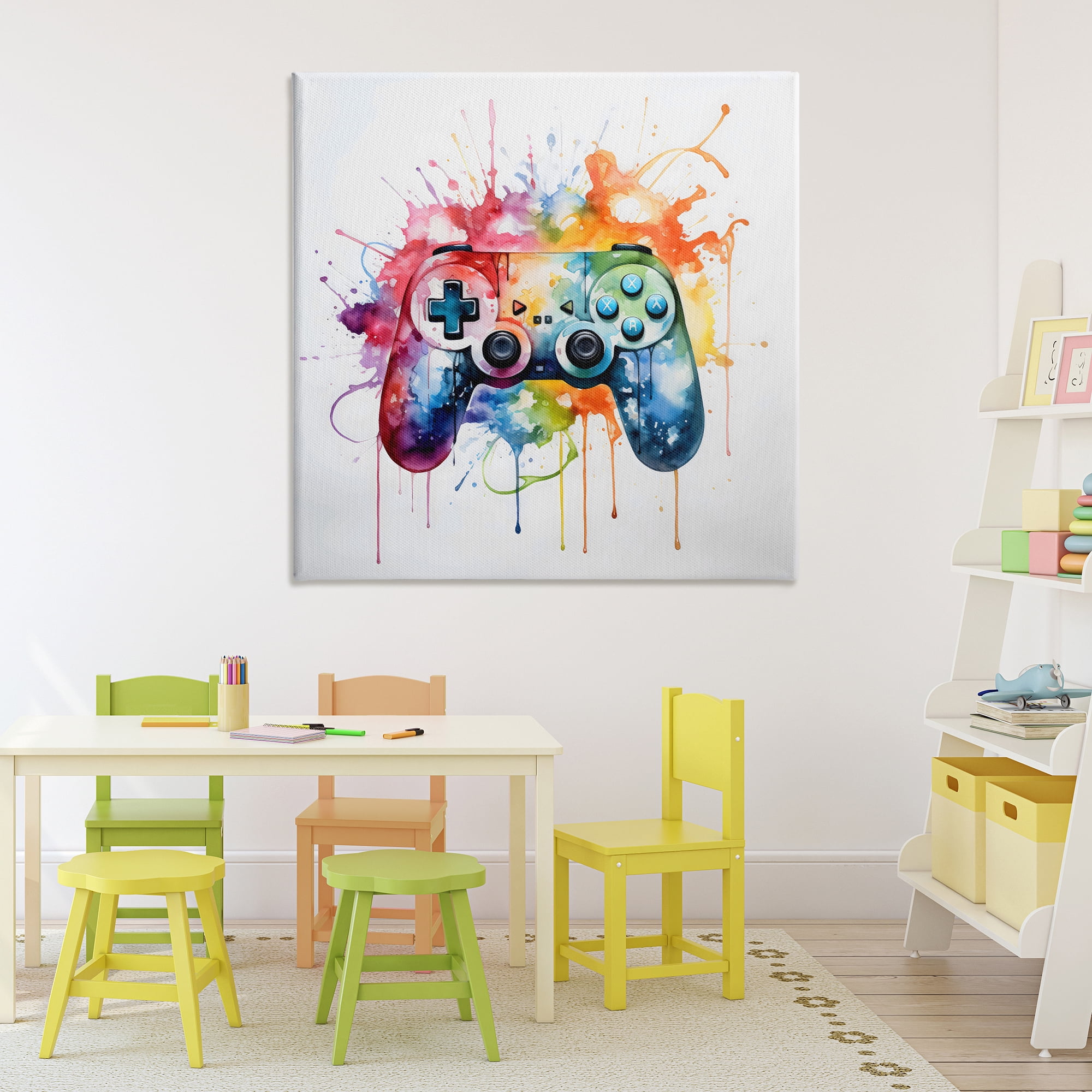 Stupell Industries Colors of Gaming Splatter Canvas Wall Art, design by Creative Studio