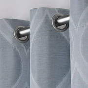 Exclusive Home Curtains Montrose Ogee Geometric Textured Linen Grommet Top Curtain Panel Pair, 54x84, Ash Grey