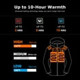 thumbnail image 3 of Venustas Women's Heated Jacket with Battery Pack 7.4V, Windproof Detachable Hood USB Charging Winter Heated Coat for Hiking Skiing Camping (Black, M), 3 of 9