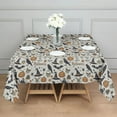 thumbnail image 3 of Beige Halloween Pumpkin Skull Bat Pattern Square Tablecloth,Waterproof Square Table Cover,Wipeable Spillproof Washable Table Cover for Home Kitchen Party Decor 42"X42"(107x107cm), 3 of 6