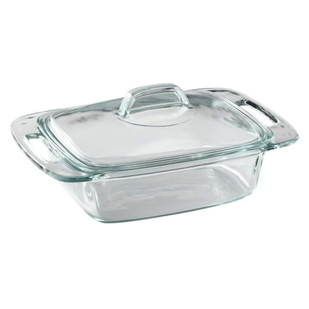 Bakeware 2-Quart Casserole Dish with Lid (Rectangular w/Large Handles), 2-quart small glass casserole dish with glass lid--great for baking lasagnas, cobblers.., By