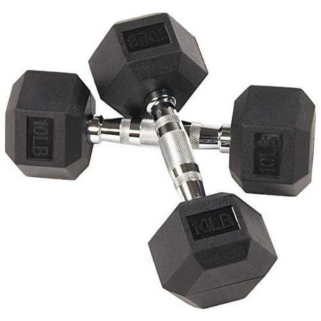 BalanceFrom Rubber Encased Hex Dumbbell in Pairs