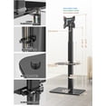 thumbnail image 5 of Floor TV Stand with Mount for 19 to 43 inch Flat Screen TV, 100 Degree Swivel, Adjustable Height and Tilt Function, 2 Shelves Space Saving Standing TV Mount for Bedroom Living Room Corner, 5 of 7