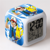 3＂LED Alarm Clock Cute Cartoon Anime Pattern Desk Table Glowing Electronic Colorful Digital Clock for Girl Boy Kids Children Bedroom Toy Birthday Present Gift