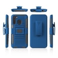 thumbnail image 2 of Compatible for Samsung Galaxy A21 Case with Tempered Glass Screen Protector Belt Clip Holster Defender Rugged Shock Proof Armor Heavy Protection Phone Cover w/ Magnetic Mount Plate [Blue], 2 of 8