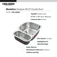 thumbnail image 3 of Houzer Medallion Designer 32 in Stainless Steel Undermount 80/20 Double Small Left Bowl Kitchen Sink with Strainer - MG-3209SL-1, 3 of 6