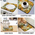 thumbnail image 4 of Washable Rubber Sunflower Cute Floral Dish Drying Mats for Kitchen Counter Home Large Coffee Bar Pad Accessories and Decor for Utensils Stemware 16''x18'', 4 of 7