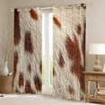 thumbnail image 2 of jejeloiu Rustic Western Farmhouse Curtains Pack of 2 (42x84 Each),Cow Cattle Hide Curtains Blackout,Farm Animal Bedroom Curtains For Kids,Ultra Soft Home Decor, 2 of 6