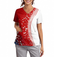 thumbnail image 3 of Trgacdwlo S-5XL 4th of July Plus Size Scrubs for Women Stars Stripe Print Womens Work Shirt V Neck Short Sleeve Uniforms Scrubs for Women with Pocket, 3 of 4