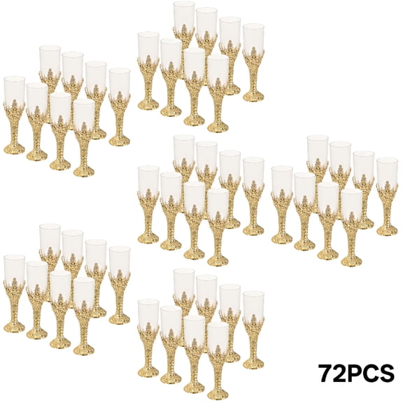ACDANC Bible Church Supplies Wine Glass Decorations Party (Gold) 12pcs Holy Grail Goblet Vintage Royal Goblets Plastic 72