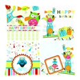 thumbnail image 1 of BOSDECO Colorful Cute Cartoon Owls Zippered Throw Pillow Cover Cushion Case 20x20 inches Two Sides Printing, 1 of 1
