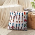 thumbnail image 4 of LALILO Throw Pillow Covers Teen Boy Cartoon People Avatar Bicycle Cushion Cover 18" x 18", 2 Pack, 4 of 6