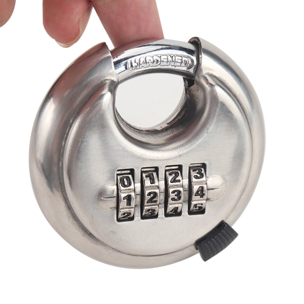 STAINLESS STEEL 70mm 4 Digit Combination Disc Discus Security Padlock Lock 
