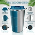 thumbnail image 6 of FORHVIPS Travel Coffee Mug 13 oz,Insulated Coffee Cups with Flip Lid,Stainless Steel Coffee Mugs Spill Proof, Double Wall Vacuum Tumblers,Reusable To Go Mug for Hot/Ice Coffee Tea, 6 of 8