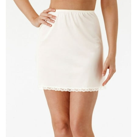 

Women s Shadowline 2715 Nylon Essentials 15 Inch Half Slip (White 1X)